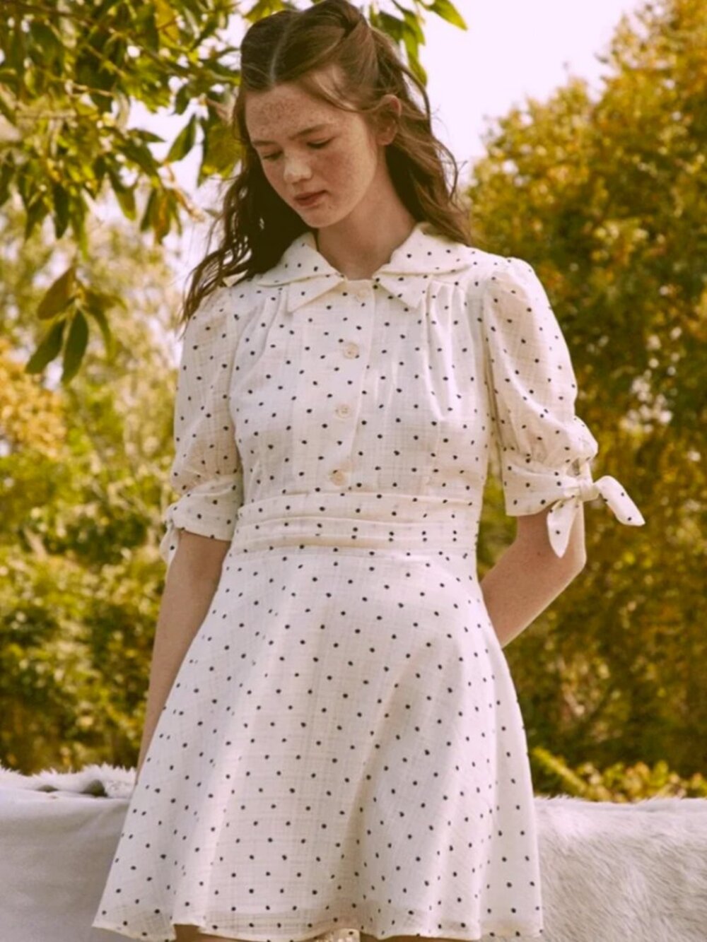 Quanta du soleil Vanilla Polka Dot Dress in Size XS (34)